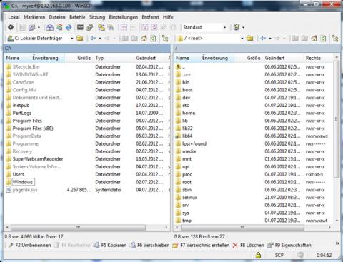 Screenshot WinSCP 2012 Windows 7