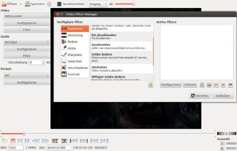 Screenshot Avidemux 2012 Ubuntu