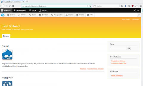 Screenshot Drupal 8 2020 Freie Software Firefox