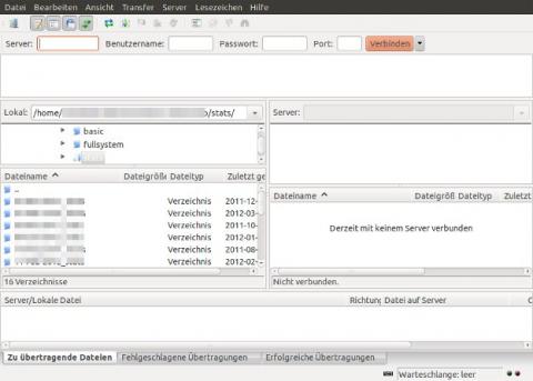Screenshot Filezilla 2012 Ubuntu
